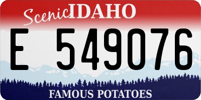 ID license plate E549076