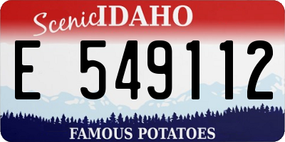 ID license plate E549112