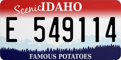 ID license plate E549114
