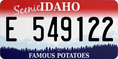 ID license plate E549122