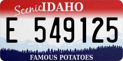 ID license plate E549125