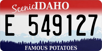 ID license plate E549127