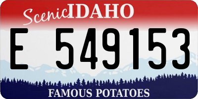 ID license plate E549153