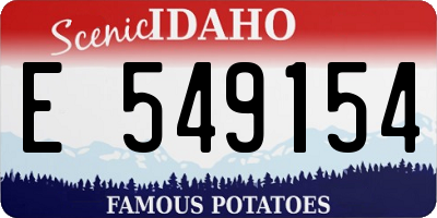 ID license plate E549154