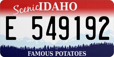 ID license plate E549192
