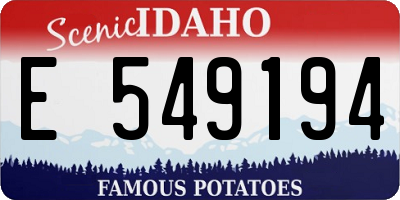 ID license plate E549194