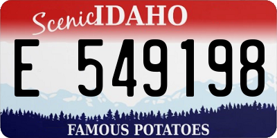 ID license plate E549198