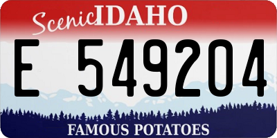 ID license plate E549204