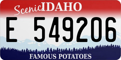 ID license plate E549206