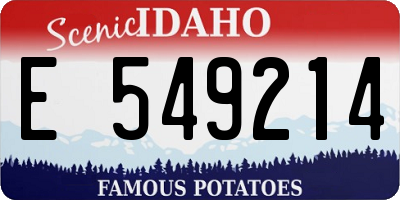 ID license plate E549214