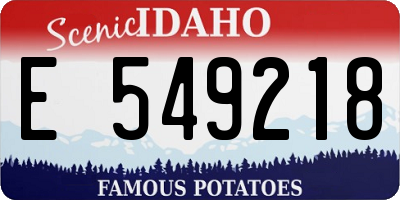 ID license plate E549218