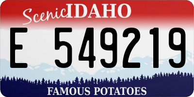 ID license plate E549219