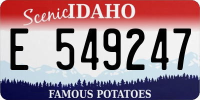 ID license plate E549247
