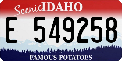 ID license plate E549258