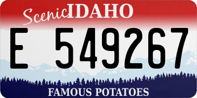 ID license plate E549267
