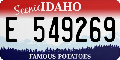 ID license plate E549269