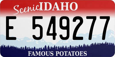 ID license plate E549277