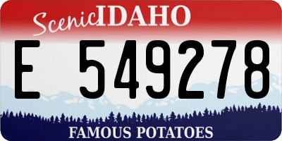 ID license plate E549278
