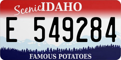 ID license plate E549284