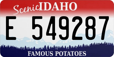 ID license plate E549287