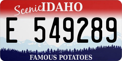 ID license plate E549289