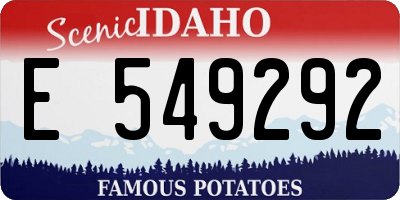 ID license plate E549292
