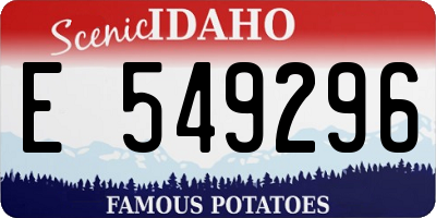 ID license plate E549296