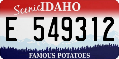 ID license plate E549312