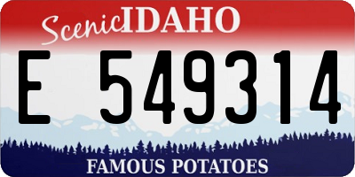 ID license plate E549314