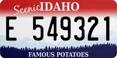 ID license plate E549321