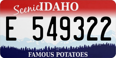 ID license plate E549322