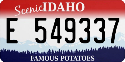 ID license plate E549337