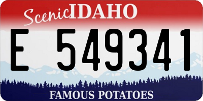 ID license plate E549341