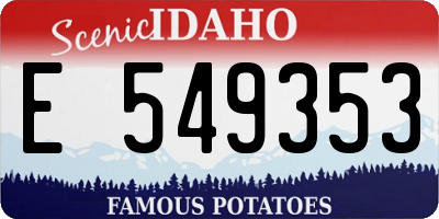 ID license plate E549353