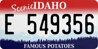 ID license plate E549356