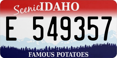 ID license plate E549357