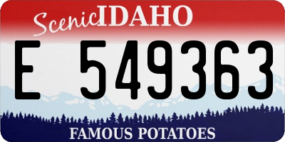 ID license plate E549363