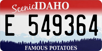 ID license plate E549364