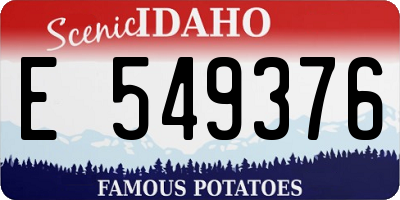 ID license plate E549376