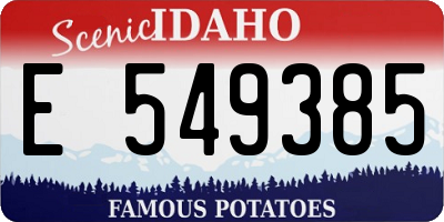 ID license plate E549385