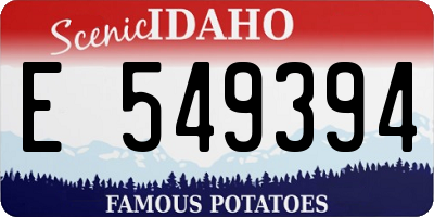 ID license plate E549394