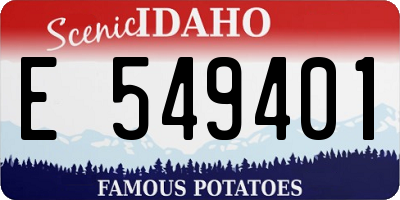 ID license plate E549401