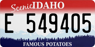 ID license plate E549405