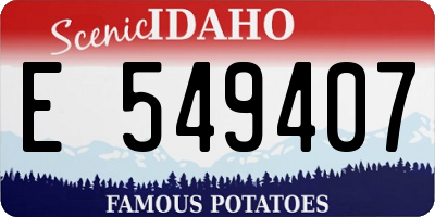 ID license plate E549407