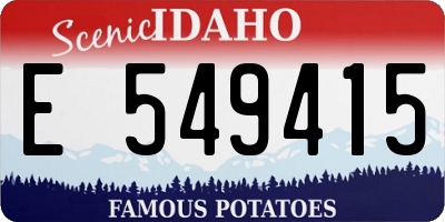 ID license plate E549415