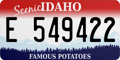 ID license plate E549422