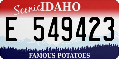 ID license plate E549423