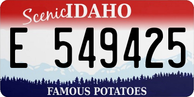 ID license plate E549425