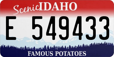 ID license plate E549433