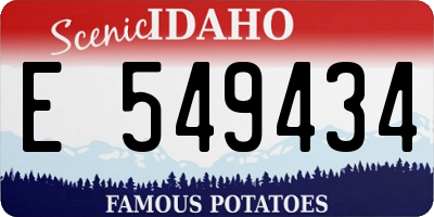 ID license plate E549434